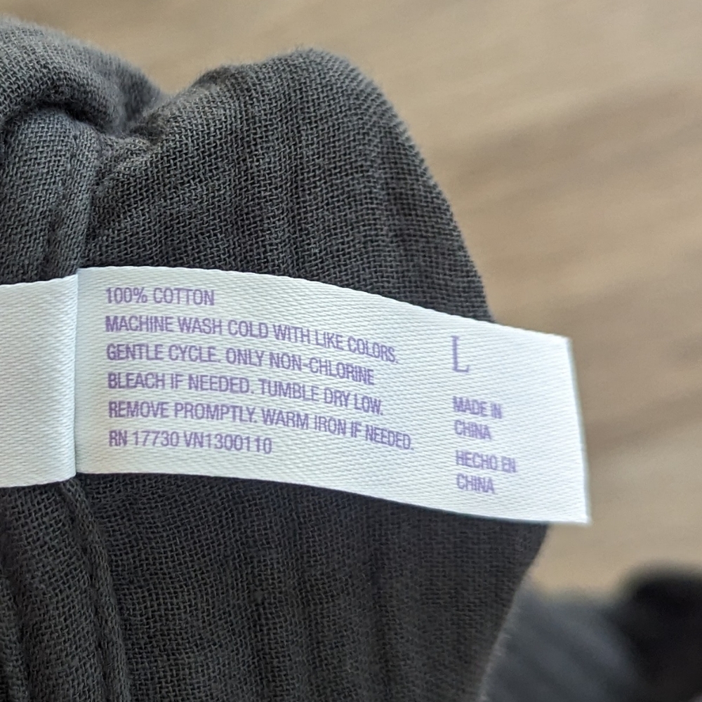 NWT Stars Above Cotton Gauze Muslin Cotton Cottagecore Gray Top Size Large - Picture 7 of 7
